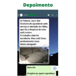 Depoimento Serviço de Limpeza de Móveis de Tecido Higienização de Estofados de Tecido